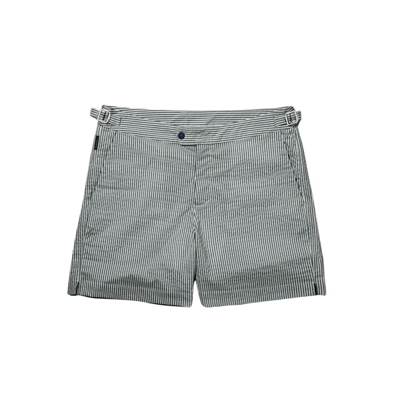 Image of Fitted striped swim shorts The Resort Co Seersucker Bleu Male 38