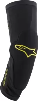 Image of Alpinestars Paragon Plus Knee Protectors, black-yellow, Size S, black-yellow, Size S
