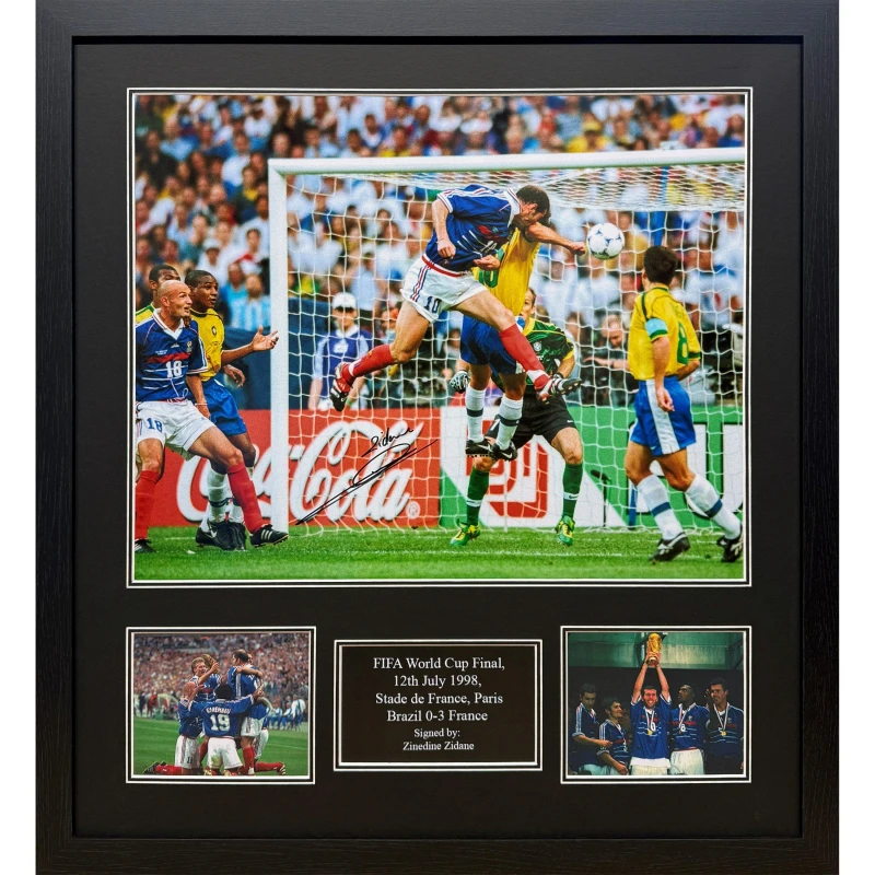 Image of AllStarSignings Ltd Zinedine Zidane Signed France 1998 World Cup photo Yellow unisex One Size