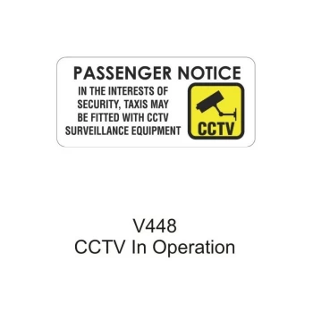 Image of Outdoor Vinyl Sticker - White - Cctv Passenger Notice - V448 - Castle Promotions