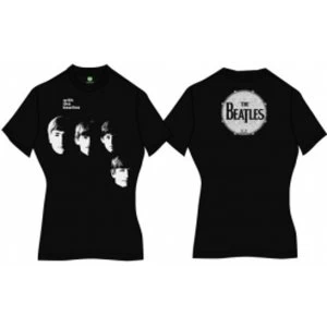 Image of With The Beatles Ladies Black Vintage Print TShirt: Medium