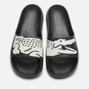 Image of Lacoste Womens Croco 2.0 0721 1 Slide Sandals - Black/White - UK 4