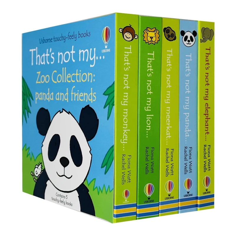 Image of That's Not My Zoo Collection Set 3 Panda And Friends Five Books Collection Lion Elephant Monkey Panda Meerkat Fiona Watt Books