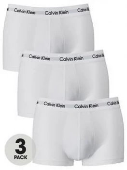 Image of Calvin Klein 3 Pack of Low Rise Trunks - White, Size L, Men