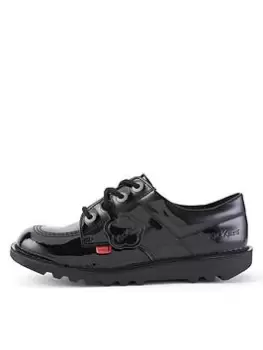 Image of Kickers KICK LO CORE Patent SCHOOL SHOE, Black, Size 13 Younger