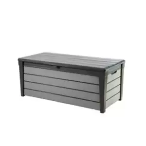 Image of Keter Brushwood Wood Effect Garden Storage Box Grey