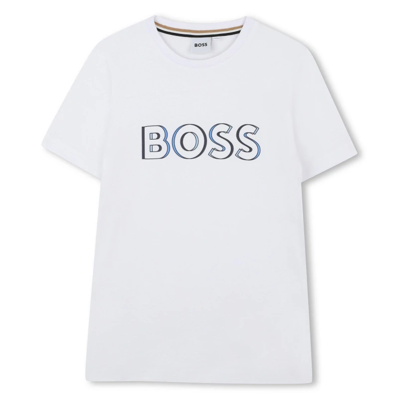 Image of Boss Kids Bold Logo T-Shirt White 10P male 4 Yrs