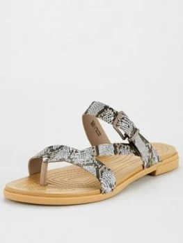 Image of Crocs Tulum Toe Post Flat Sandal - Mushroom