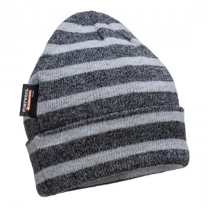 Image of Portwest Insulatex Striped Beanie Hat Grey One Size