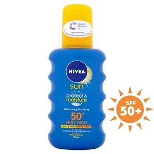 Image of Nivea Sun Protect and Moisture Moisturising Spray SPF50 200ml