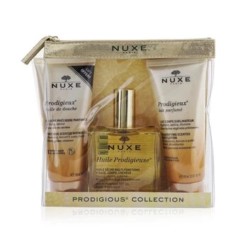 Image of NuxeProdigious Collection: Huile Prodigieuse Multi Purpose Dry Oil 100ml + Prodigieux Precious Scented Shower Oil 100ml + Prodigieux Beautifying Sce