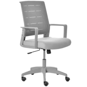 Image of Vinsetto Mesh Office Chair Mid Back Ergonomic Computer Task Chair for Home with Lumbar Back Support, Adjustable Height, Grey