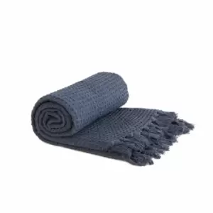 Image of Emma Barclay Honeycomb Throw 50 x 60" Navy