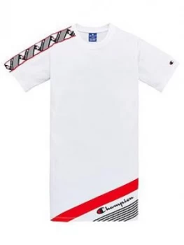Image of Champion Girls Taped T-Shirt Dress - White