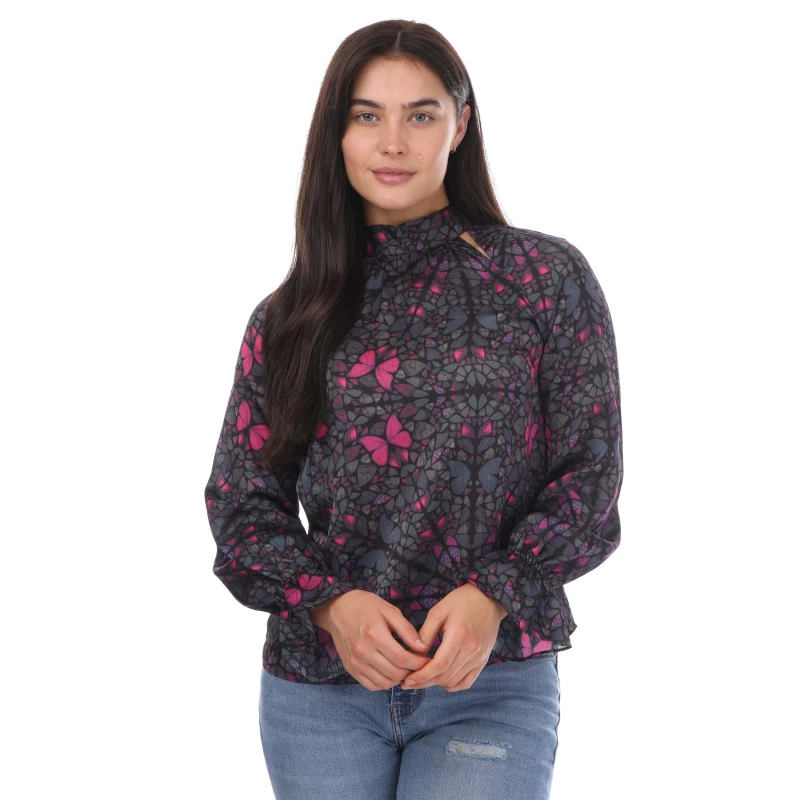 Image of Ted Baker Heiydii High Neck Blouse - Black 8