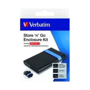 Image of Verbatim Store n Go 2.5" Hard Drive Enclosure Kit USB 3.2 Black 53106