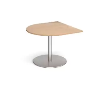 Image of Eternal radial extension table 1000mm x 1000mm - brushed steel base and beech top