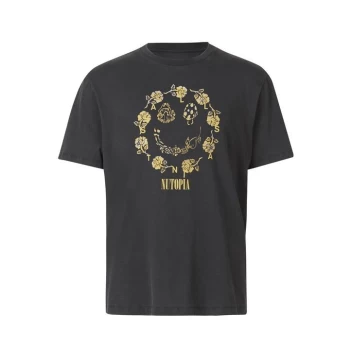 Image of AllSaints Posie Short Sleeve Crew - Jet Black