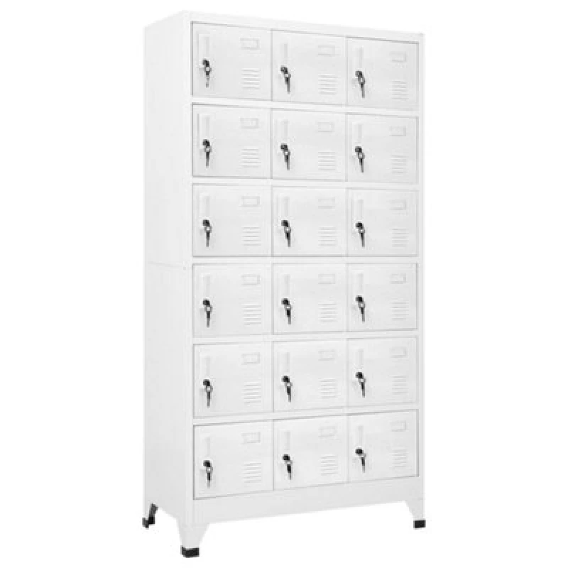 Image of vidaXL Locker Cabinet with 18 Compartments Metal 90x40x180cm Storage Organiser