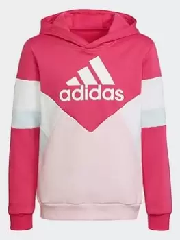 Image of adidas Colorblock Fleece Hoodie, Purple, Size 11-12 Years