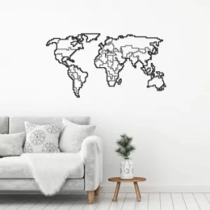 Image of World Map-1 Black Decorative Metal Wall Accessory