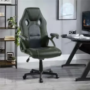 Image of Neo Tilt Swivel pu Leather Mesh Office Racing Gaming Style Computer Desk Support Chair - Grey