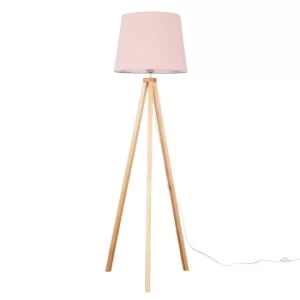 Image of Barbro Light Wood with XL Dusty Pink Aspen Shade