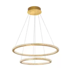 Image of Merano - Churchill Integrated LED Pendant Ceiling Light Brass Gold Aluminium LED 56W 3555Lm 2926K