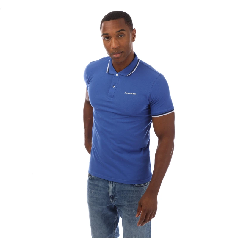 Image of Aquascutum Logo Polo Shirt Royal male Medium