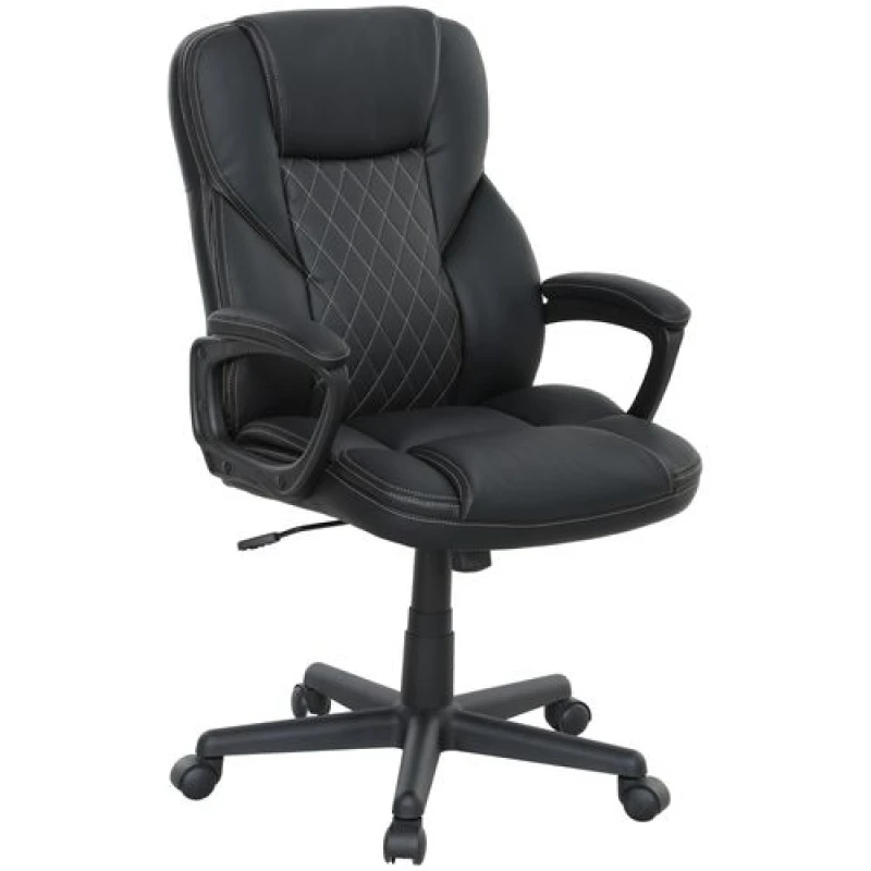 Image of HOMCOM HOMCOM High Back Executive Office Chair with Arms Adjustable Height Black One Size Unisex 5063603487499