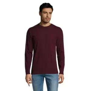 Image of SOLS Mens Monarch Long Sleeve T-Shirt (S) (Oxblood)