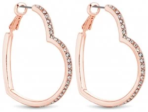 Image of Lipsy Rose Colour Large Crystal Heart Hoop Earrings