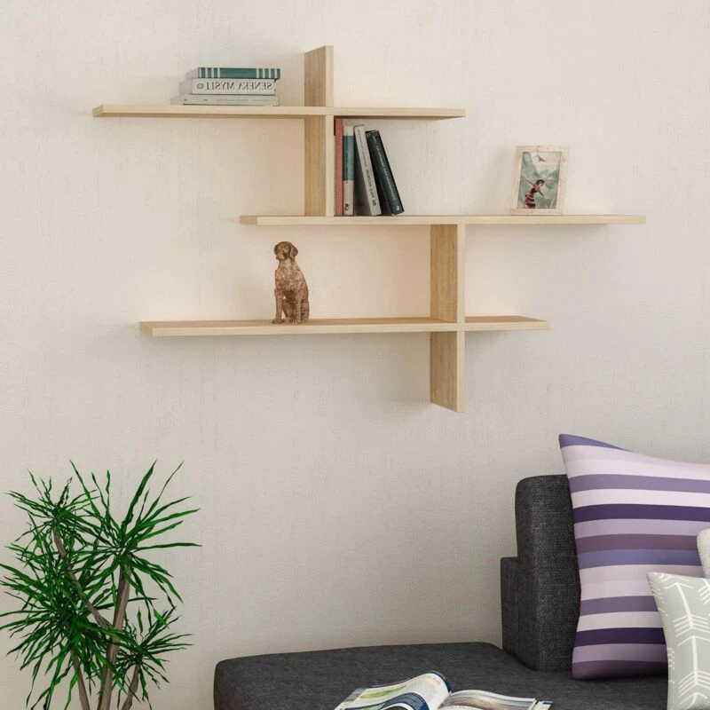 Image of DECORTIE Decortie Leo Modern Floating Shelf 80.5cm Tall - Oak M.KT.01.11262.6
