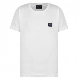 Image of Paul And Shark Junior Boys Basic Badge T Shirt - White