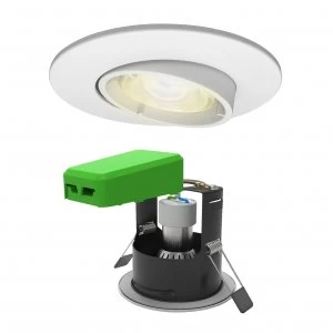 Image of 4Lite WiZ Connected SMART LED IP20 GU10 Adjustable Fire Rated Downlight Matt White WiFi & Bluetooth - 4L1-2217