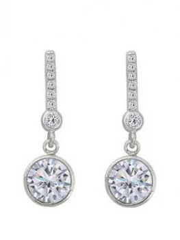 Image of The Love Silver Collection Sterling Silver Swarovski Crystal Drop Earrings