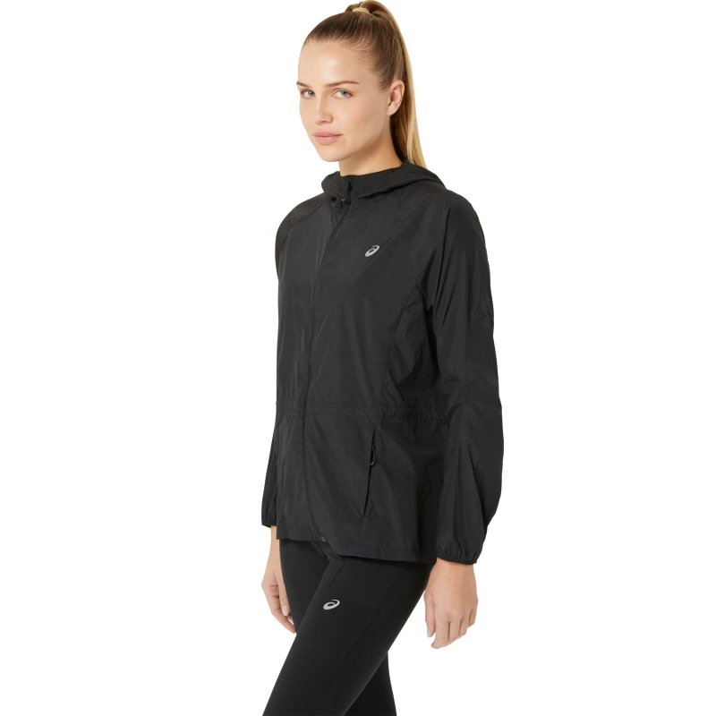 Image of Asics Road Packable Jacket Running Womens Black female 10 (S)