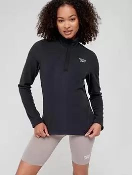 Image of Reebok Polar Fleece Half Zip - Black, Size S, Women