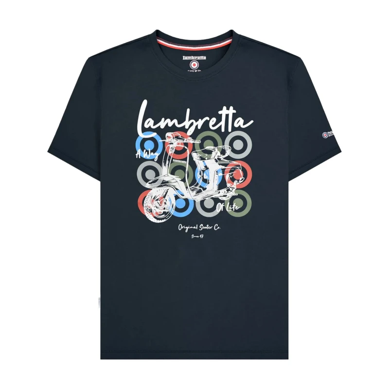Image of Lambretta Lambretta Men Scooter Brand Big & Tall T-Shirt in Navy Size: 2X-large Navy XXL Male 5063703659758