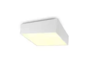 Image of Mini Flush Ceiling Light 60cm Square, 8 x E27 (Max 20W), White, IP44