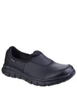 Image of Skechers Sure Track Plimsolls - Black, Size 5, Women