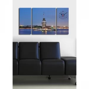 Image of 3P204045CS-4 Multicolor Decorative Canvas Wall Clock (3 Pieces)