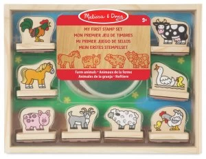 Image of Melissa & Doug My First Wooden Farm Stamp Set