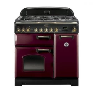 Image of Rangemaster CDL90DFFCY-B Classic Deluxe 90cm Dual Fuel Range Cooker Cranberry-B