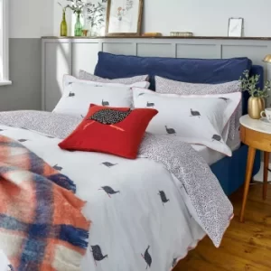 Image of Joules Guinea Fowl Double Duvet Cover Set, Chalk