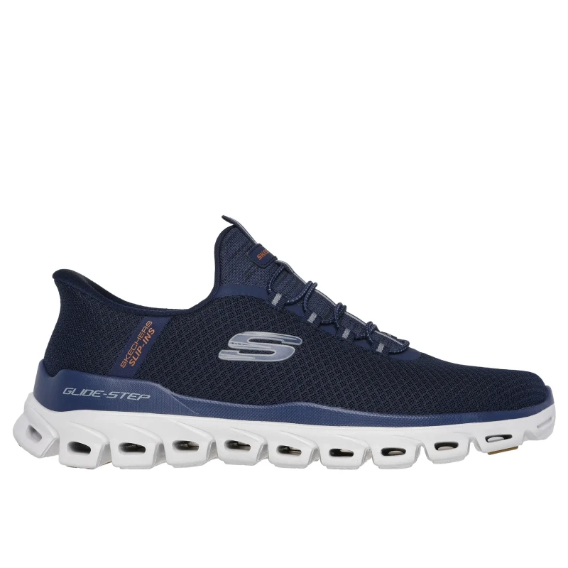 Image of Skechers Men Glide-Step Noxus Trainer in Navy Size: 8 Navy 8 Male 198376620363