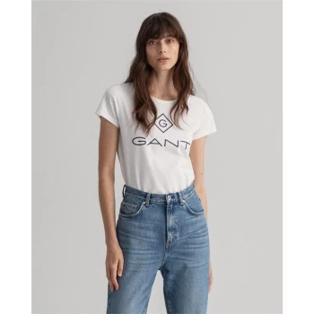 Image of Gant Lock Up Short Sleeve T Shirt - White 110