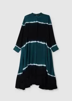 Image of Religion Womens Light Tie Dye Stripe Dress In Stargazer Blue / Black