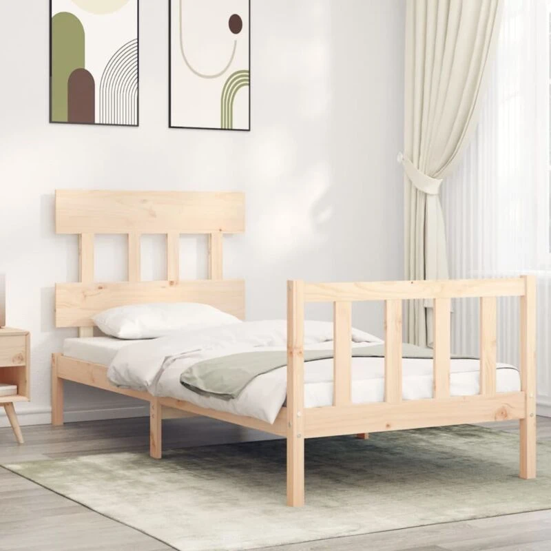 Image of VIDAXL Bed Frame without Mattress 90x200cm Solid Wood Pine Vidaxl 8720845984915