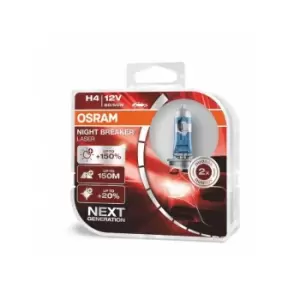 Image of Performance Bulbs - H4 up to +150% More Brightness - (472) P43t - Halogen - night breaker laser - 64193NL-HCB - Osram
